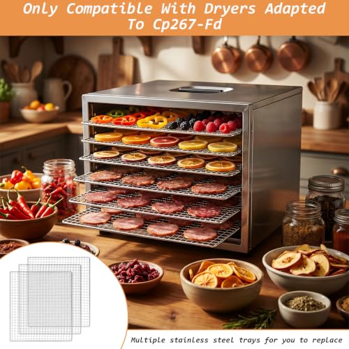 5 Pcs 13x12 Inch Dehydrator Trays Compatible with CP267 (5 Count)