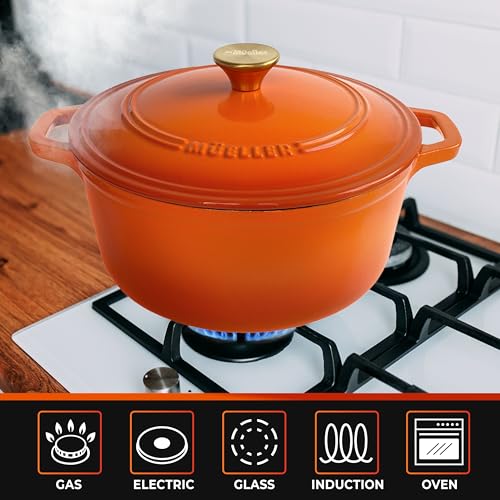 6 Quart Enameled Cast Iron Dutch Oven for Bread Baking