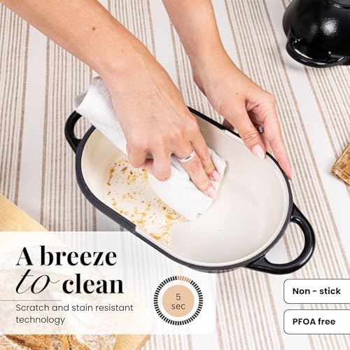Dutch Oven For Sourdough Bread Baking (24cm x 16cm / Black)