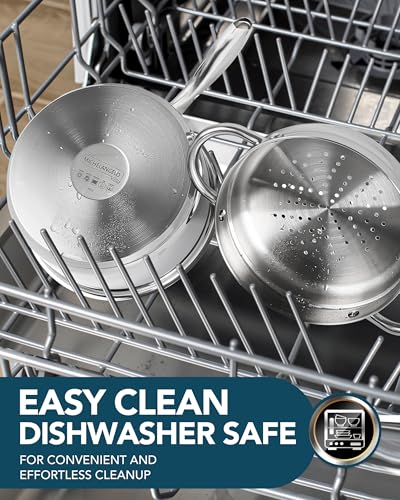 Stainless Steel Saucepans with Steamer 5Pcs