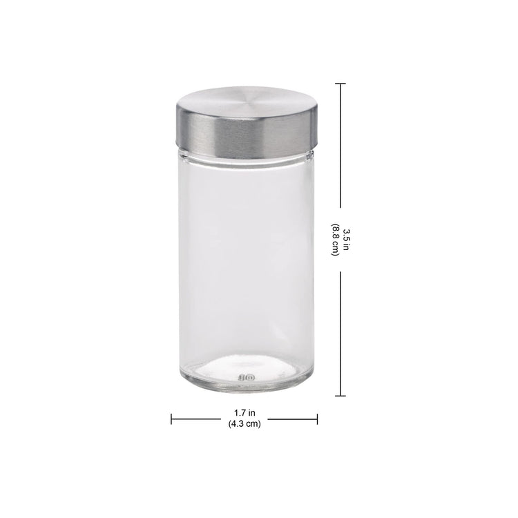 Clear Reusable 3 Oz Jars With Stainless Steel Shaker Lids
