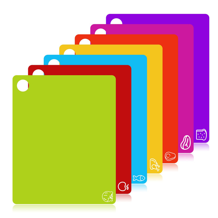 7 Pieces Flexible Cutting Boards with Hanging Hole (7 Count)