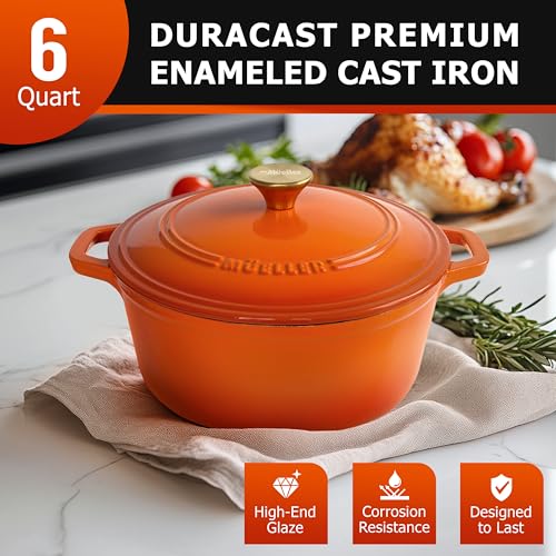 6 Quart Enameled Cast Iron Dutch Oven for Bread Baking