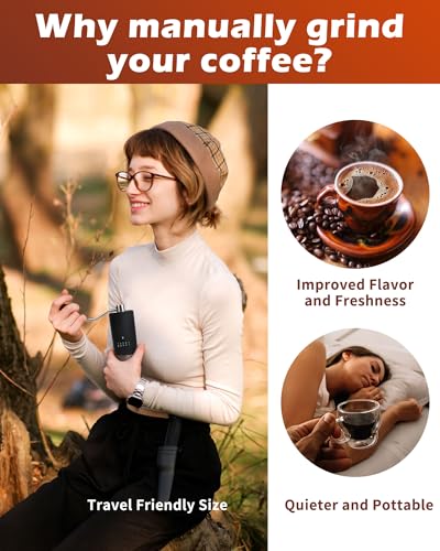Stainless Steel Burr Manual Coffee Grinder For Drip (Stainless Steel burr-Black)