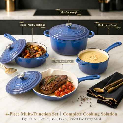 Nonstick Enameled Cast Iron Cookware Set