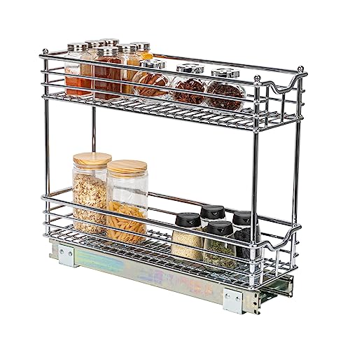 Glidez 2‑Tier Multipurpose Chrome‑Plated Steel Pull‑Out (2-Tier / 7" - Extended)