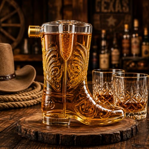 Western Cowboy Boot Whiskey Decanter 27oz