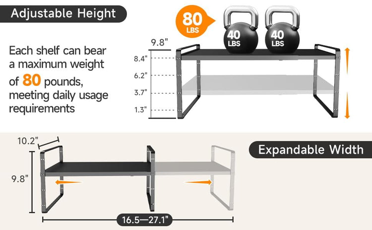 16.5~27.1" Expandable Shelf (16 Count)