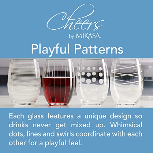 Cheers Stemless Wine Glasses (4 Count)
