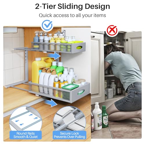 Under Sink Organizer (Grey / 1-Pack)