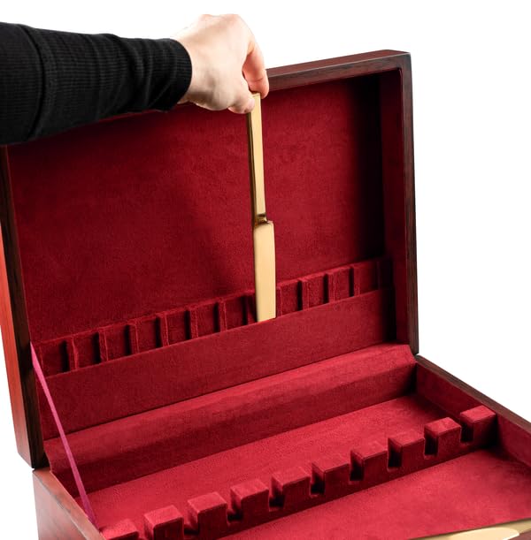 Red Silverware Storage Box with Drawer