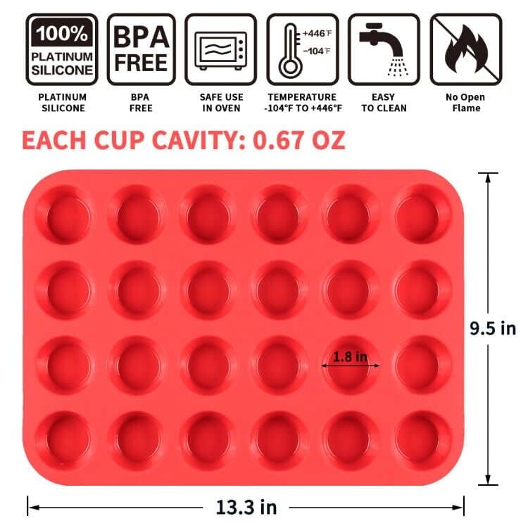 Silicone Muffin Pan Mini 24 Cups
