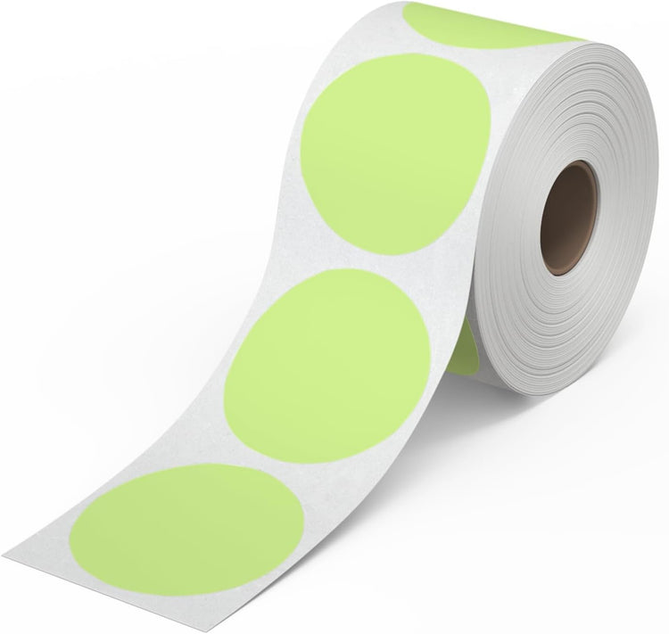 Rollo Circle Thermal Labels 2 Inch - Roll of 1,000 Round Sticker Labels - Multi-Purpose Direct Thermal Printer Stickers 2x2 (Green)