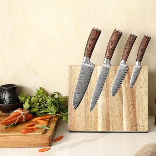 EDIB Acacia Knife Block Set (4 Count)