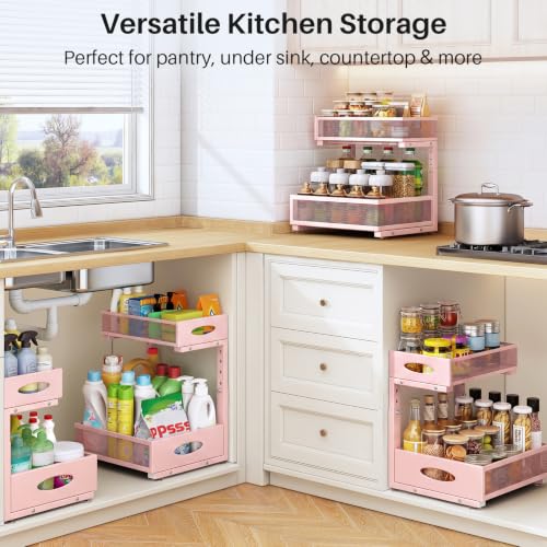 Under Sink Organizer (Pink / 2-Pack)