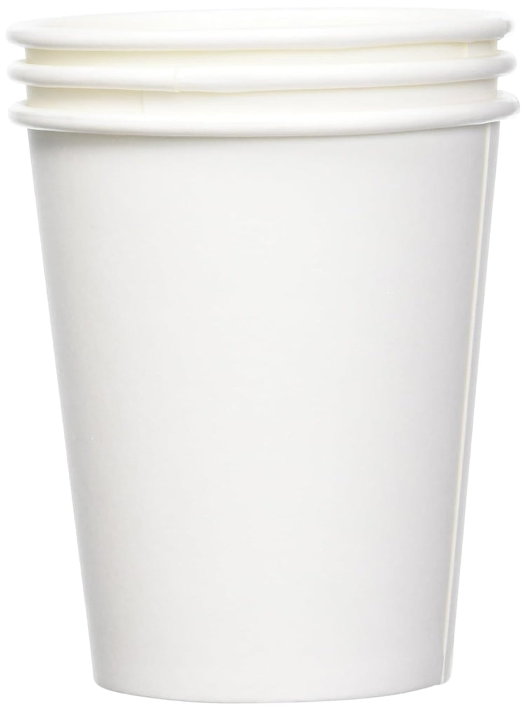 Amazon Basics Disposable Coffee Cups, 8 ounces, Paper, 1000 Count (Pack of 1), White