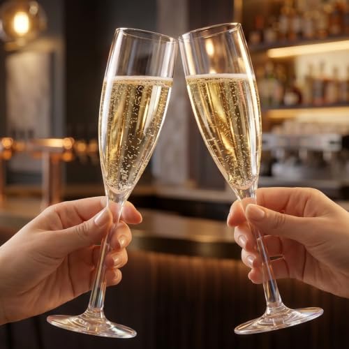 European Style Unbreakable Tritan Acrylic Champagne Flutes Glasses