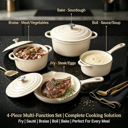 Enameled Cast Iron Cookware Set