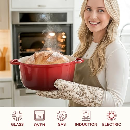 4.5 Quart Dutch Oven Pot with Lid (4.5 QT / Red)