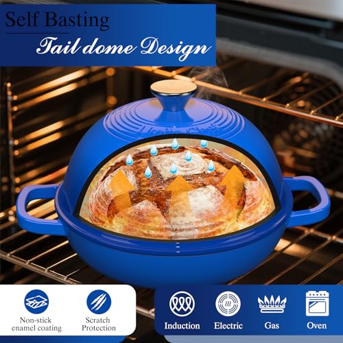 Enamelled Cast Iron Dutch Oven Pot (Blue)