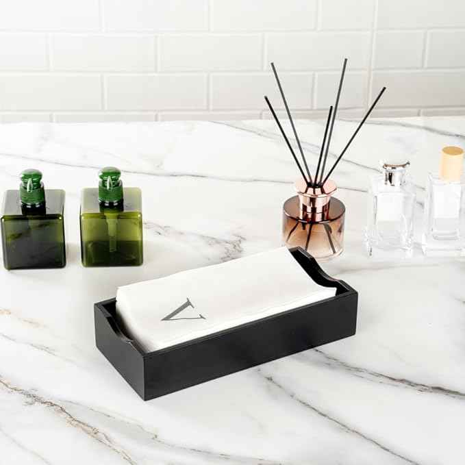 Luxenap 15.8 X 7.9 Inch Linen-Feel Guest Towels, 2000 Lettered Hand Towels - Silver Letter 'V', Sans Serif Font, White Paper Dinner Napkins, airlaid, For Restrooms And Tables - Restaurantware