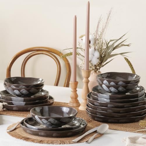 Handcrafted Stoneware Dinnerware Set (Heritage Earth / service for 8)