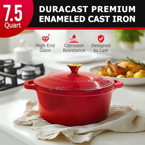 7.5 QT Enameled Cast Iron Dutch Oven