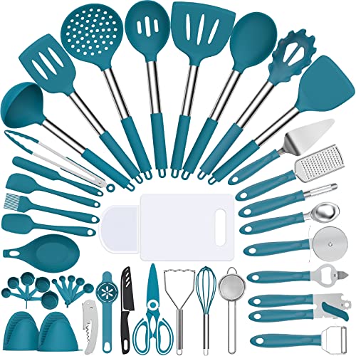 Silicone Kitchen Utensils Set (Dark Blue)