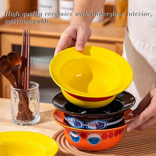 Straw Hat Ramen Bowl Set (ceramic style-4)