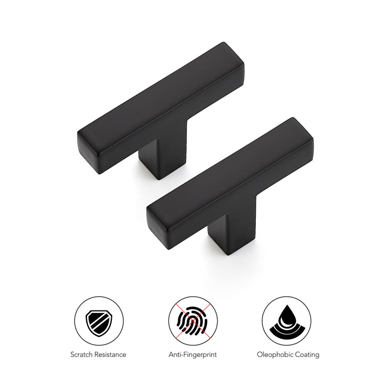 Matte Black Cabinet Handles Solid Cabinet Pulls Single Hole (5 Count)
