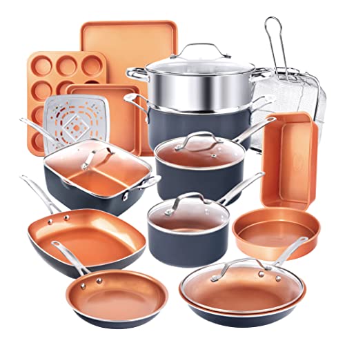 20 Pc Pots and Pans Set Non Stick Ceramic Cookware (20 Count)