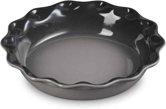 Le Creuset Stoneware Set of 2 9" Heritage Fluted Pie and 9" Fluted Loaf Dish, Oyster