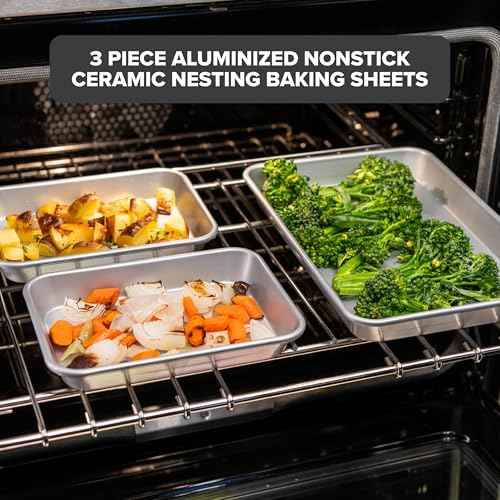 Premium Nonstick Ceramic Baking Sheet Pan Set (3 Count)