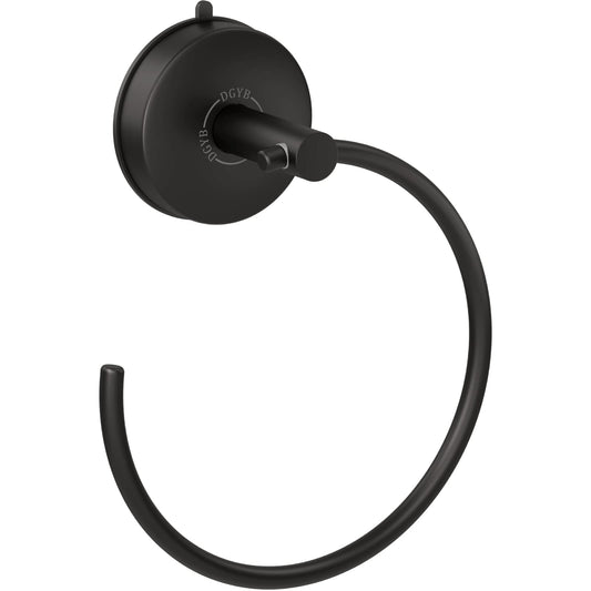 Suction Cup Hand Towel Ring Black Hand Towel Holder for Bathroom Wall SUS 304 Stainless Steel Kitchen Towel Hanger