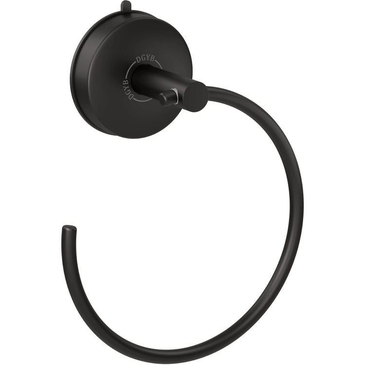 Suction Cup Hand Towel Ring Black Hand Towel Holder for Bathroom Wall SUS 304 Stainless Steel Kitchen Towel Hanger