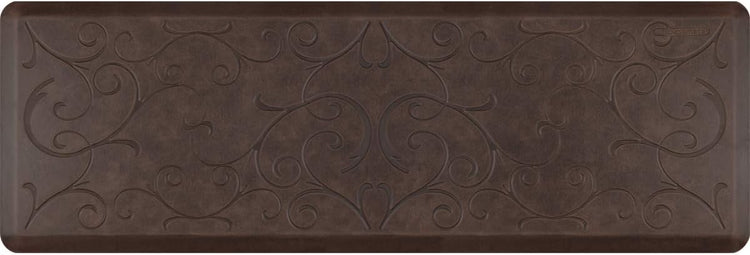 WellnessMats Anti-Fatigue Bella Motif Mat, 72 Inch by 24 Inch, Antique Dark