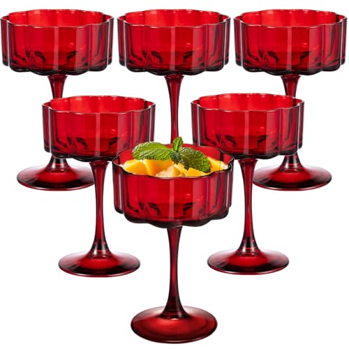 Vintage Champagne Coupes Glass Cute Martini Cocktail Glasses (6 Count)