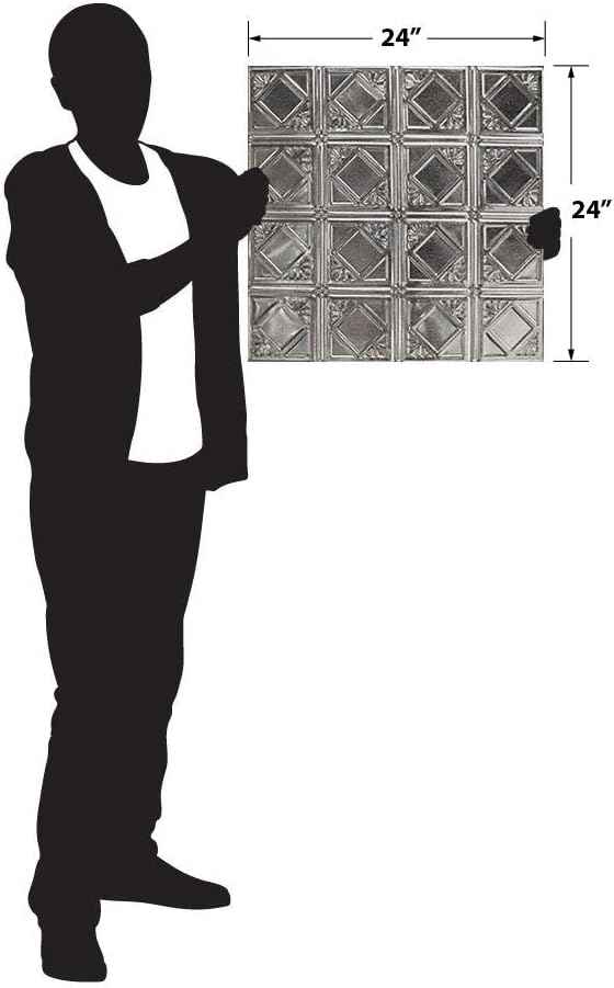 American Tin Ceilings Tin Backsplash [5-Pack with Trim Kit] in Pattern #19 and Stainless Steel Gloss Color 24" x 24" (20 Sq Ft) for Kitchens | Genuine Tin | Made in The USA | Model: kit5-b-p19-ssg