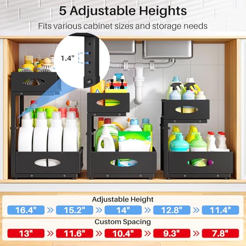 Under Sink Organizer (Black / 2-Pack)