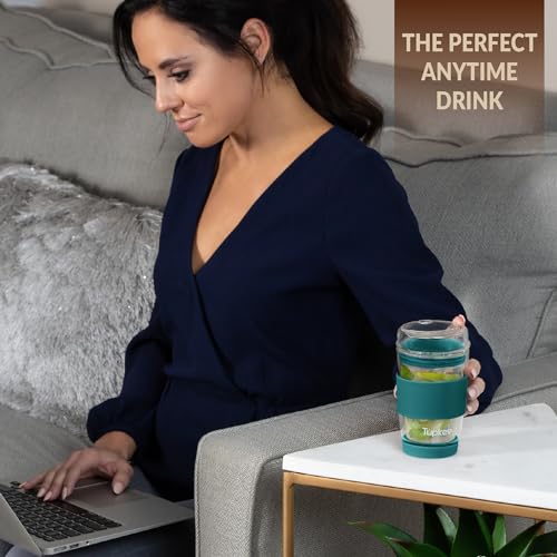 Double Wall Glass Tumbler (Cyan)