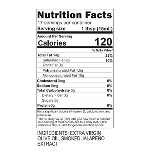 Smoky Jalapeño Infused Extra Virgin Olive Oil (8.45 Fl Oz)