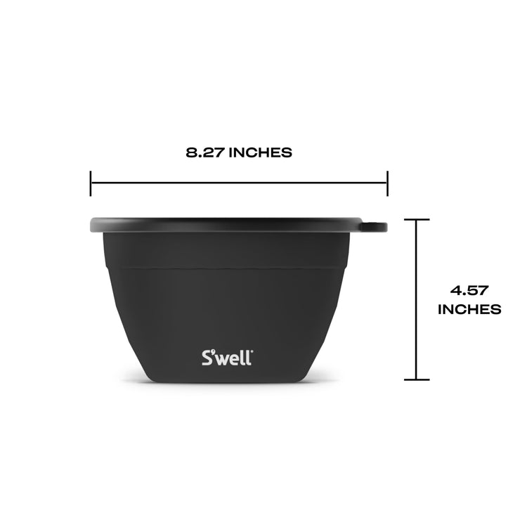 S’well Stainless Steel 64oz Salad Bowl Kit in Onyx
