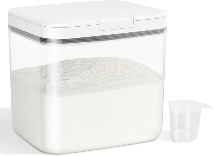 Versatile Storage Container Bin with Pop-up Lid & Scoop, Rice Flour Container Dog Cat Food Storage Container, Laundry Room Organization Household Essentials Kitchen Pantry Organizers