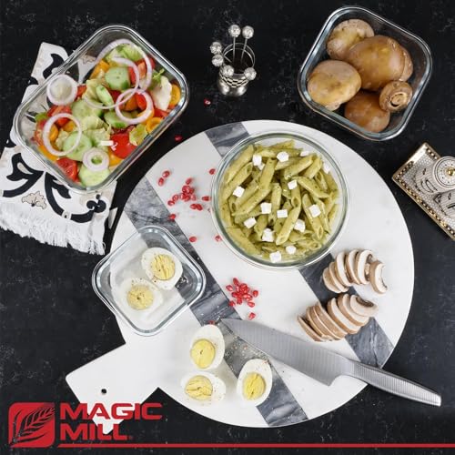 Premium Borosilicate Glass Food Storage Containers with lids Set (Gray)