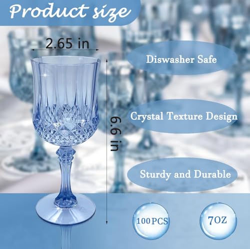 100Pack Plastic Wine Glasses (100 Count)