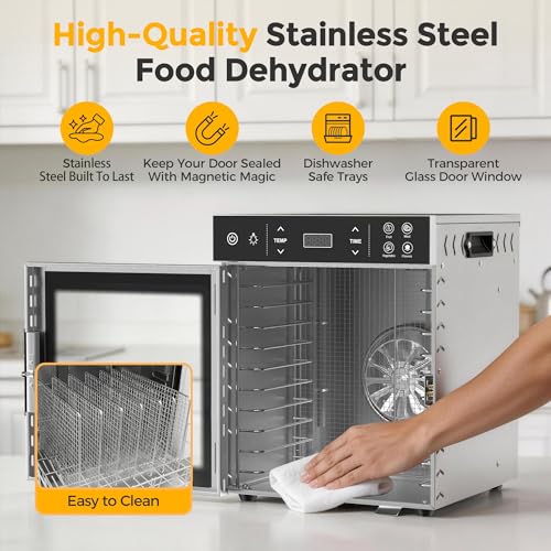 400W Food Dehydrator with 10 Trays for Jerky