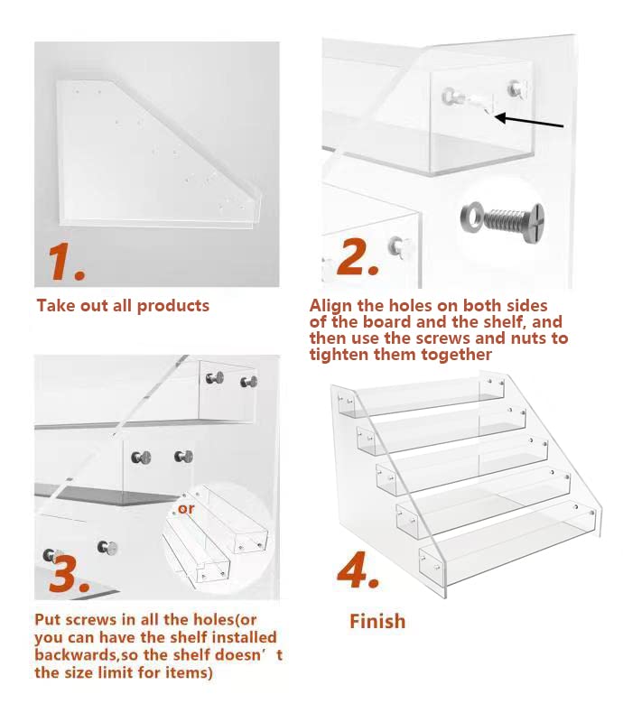 Wide Clear Acrylic Spice Rack for Countertops