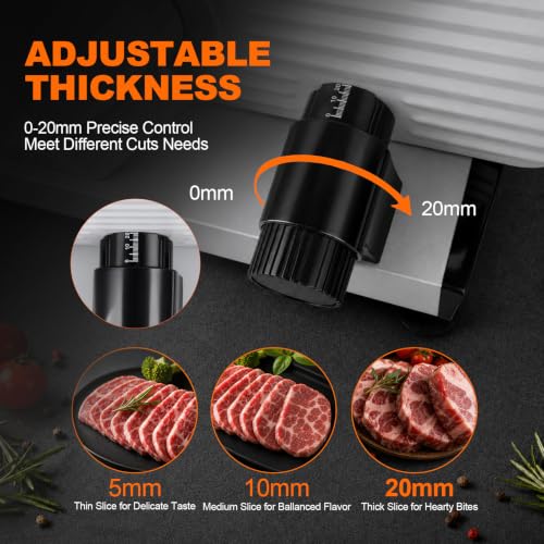 Meat Slicer Electric Deli Food Slicer (Silver)