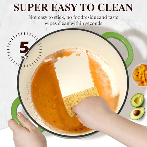 5QT Enameled Cast Iron Dutch Oven Pot with Lid