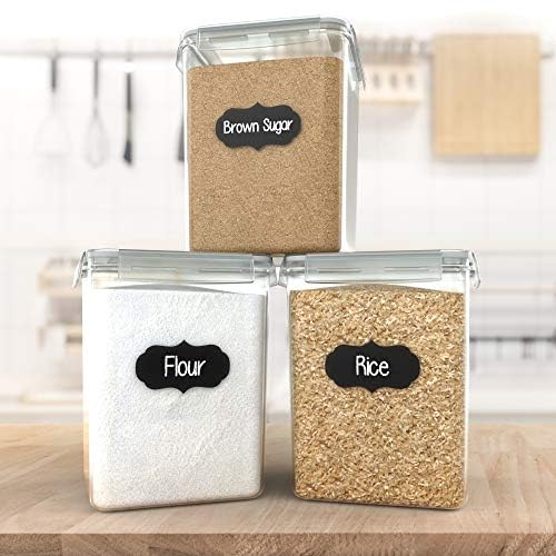 Airtight Flour and Sugar Containers with Lids (3 Count)